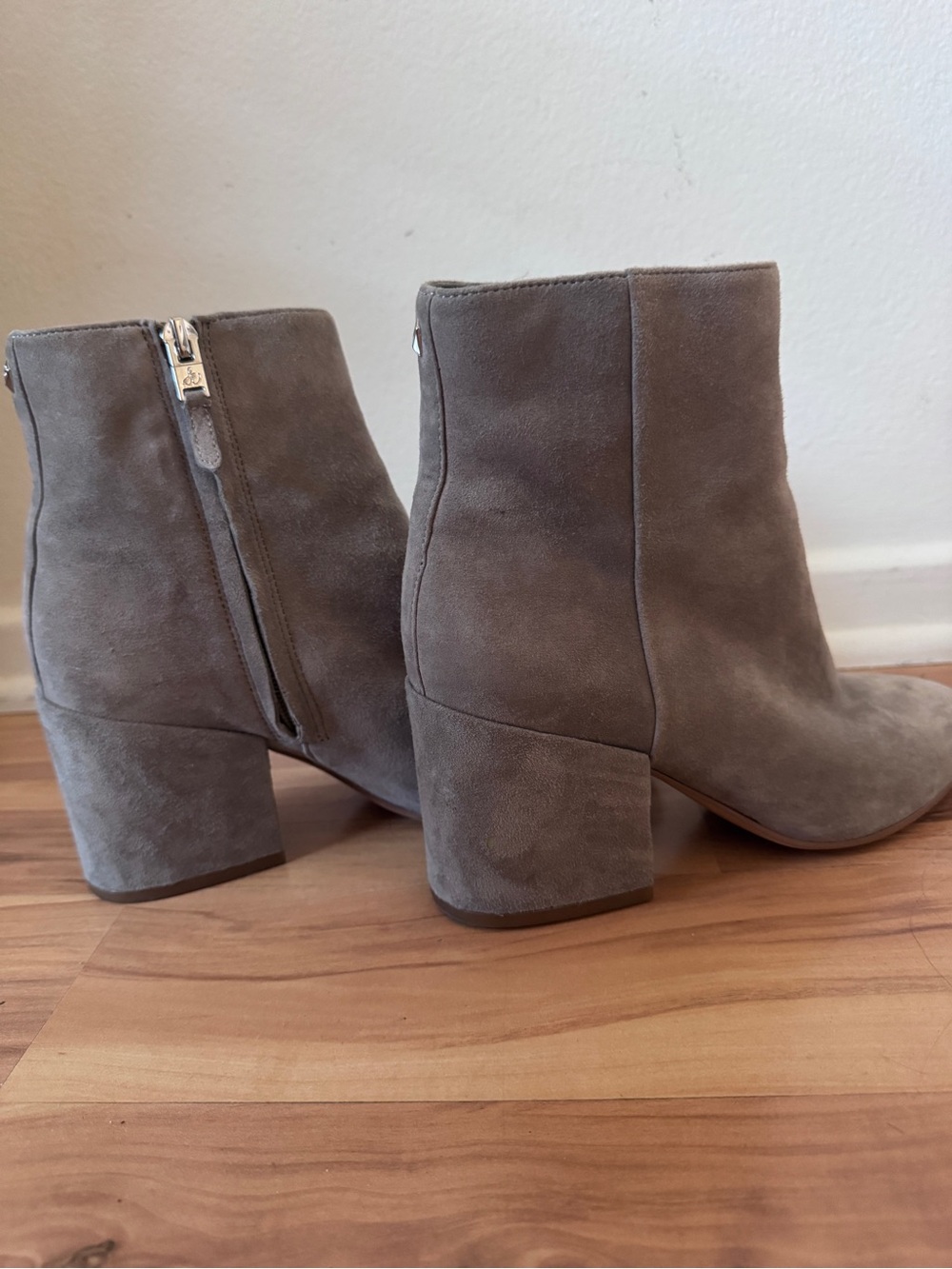 Sam Edelman grey suede booties